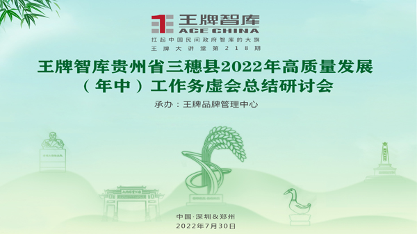 【第218期】王牌智庫貴州省三穗縣2022年高質量發展（年中）工作務虛會總結研討會